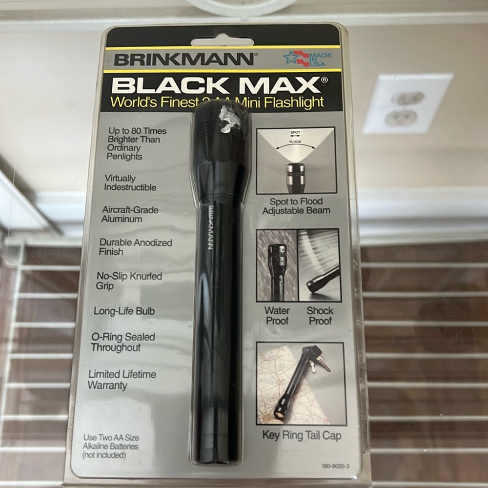 Vintage BRINKMANN BLACK MAX/ Mini 1991 Sealed Requires AA
Batteries Black USA